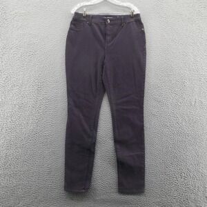 Chicos Platinum Coated Jegging Jeans 1 Size 8 Purple Womens‎ Mid Rise Slim Fit